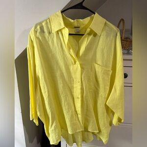 Magaschoni canary yellow linen shirt New